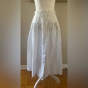 Vintage H. Passman Midi A-line Skirt Ditsy Floral Cottagecore Prairie Size 11 12